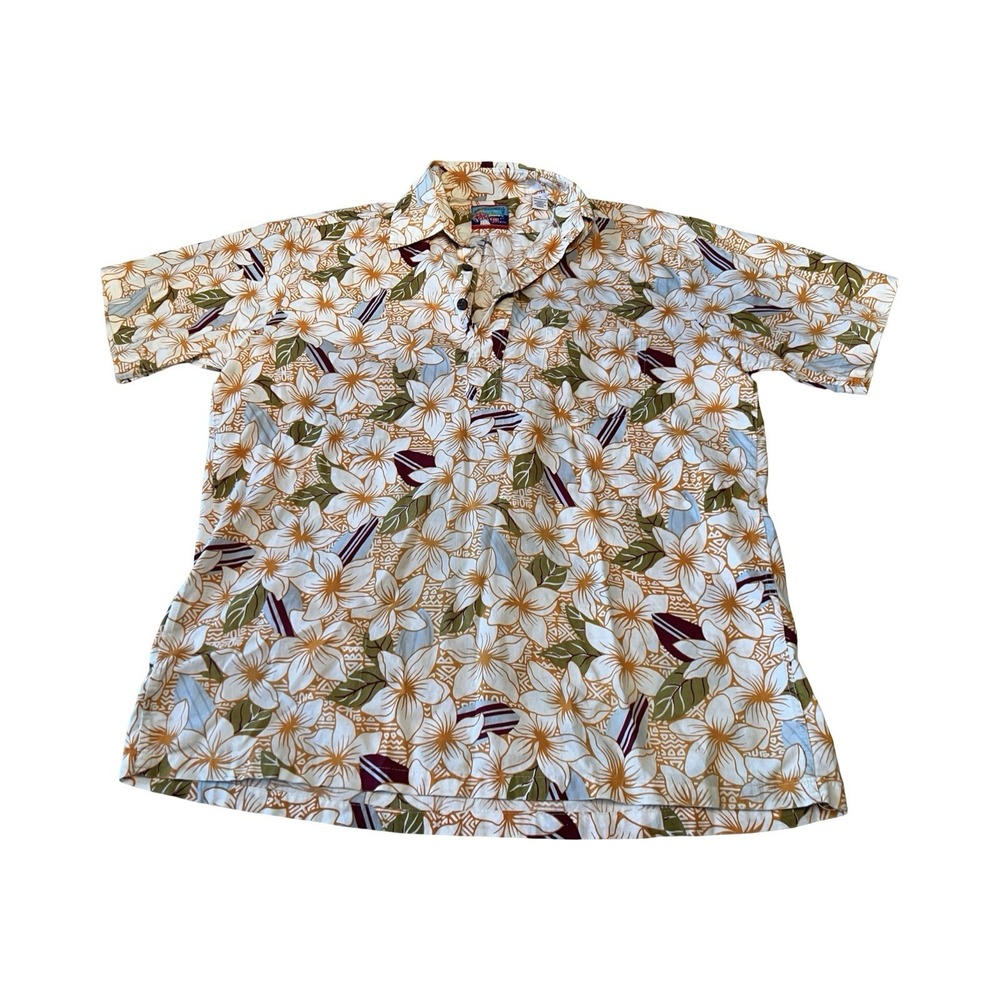 Reyn Spooner Joe Kealoha's Mens Small Floral Surfboard Cotton Popover Shirt